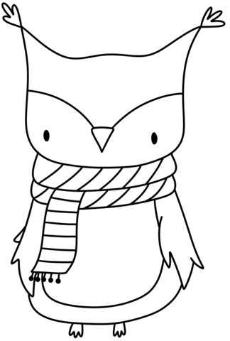 Winter Owl Coloring Page